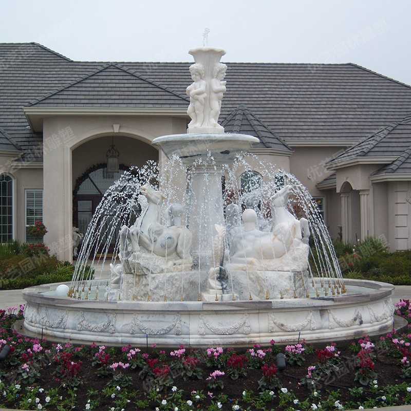 石雕噴泉，大理石噴泉，人物石雕噴泉